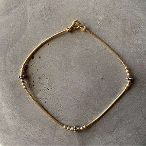 14K GF and Sterling Silver Two-Tone Beaded Bracelet by LIZZdezigns